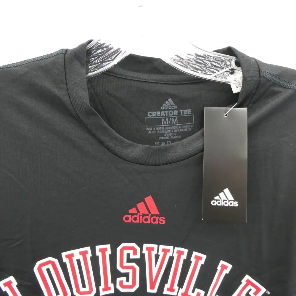 Louisville Cardinals Shirt Mens Medium Black Adidas College Basketball Tee New - Picture 3 of 8